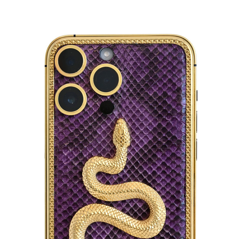 Caviar Luxury 24K Gold Customized iPhone 14 Pro Max 1 TB Leather Exotic Snake Limited Edition, UAE Version